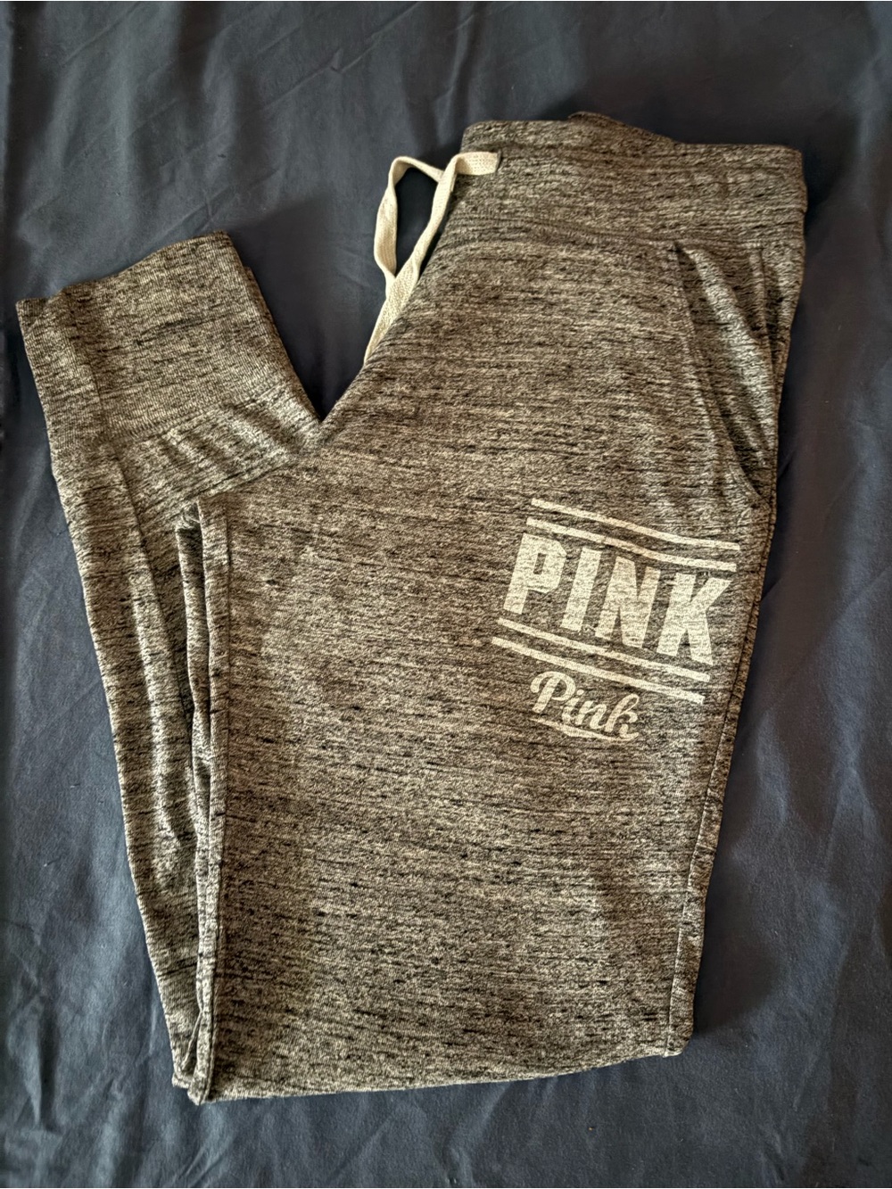 PINK Victoria's Secret Heather Gray Logo Joggers